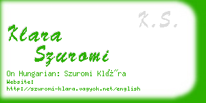 klara szuromi business card
